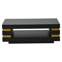 COUCHTISCH Schwarz 100/50/35 cm mit LED-Beleuchtung - Schwarz, Holzwerkstoff (50/100/35cm) - PANGIVO