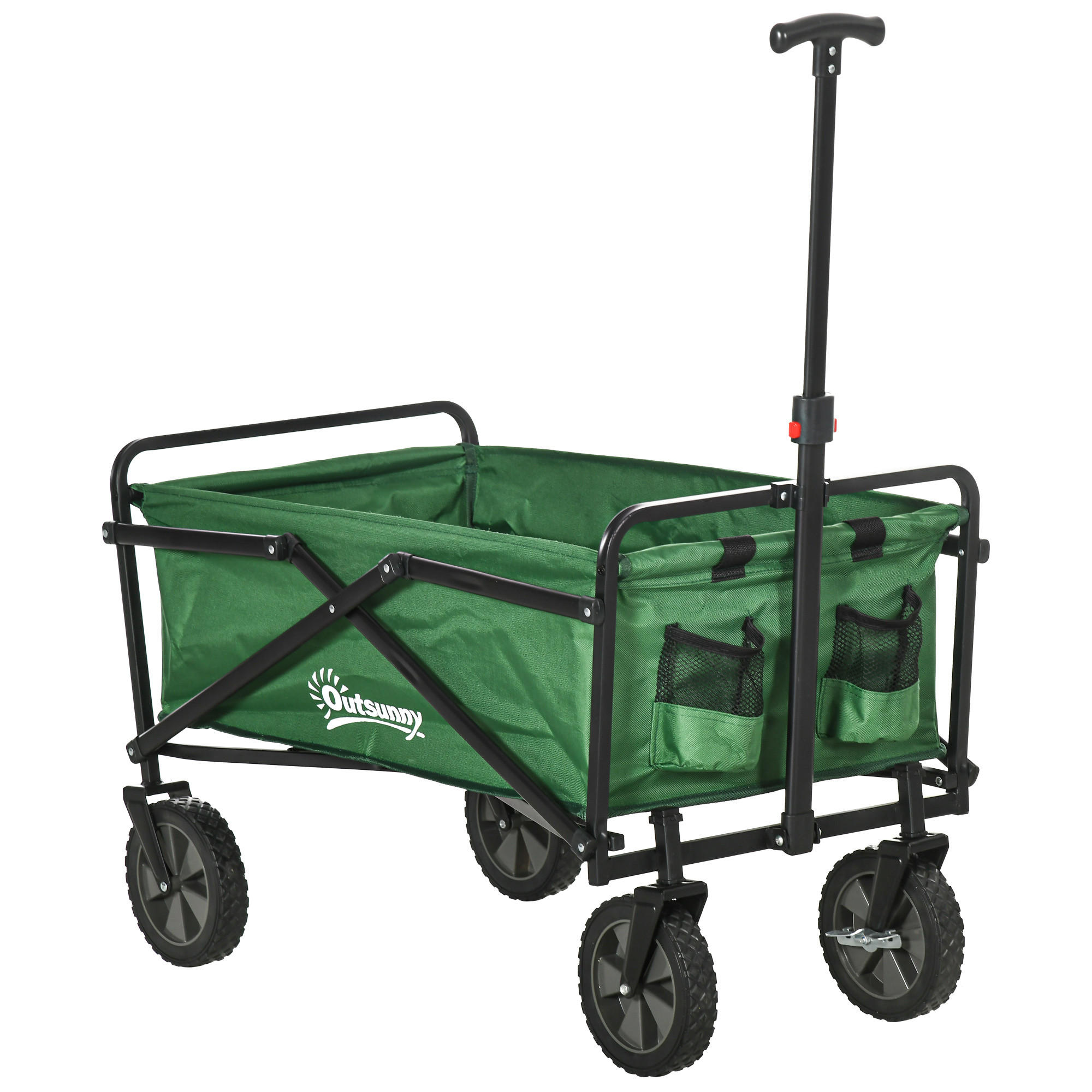 GARTENWAGEN DE-18772 klappbar mit 40 kg Tragfähigkeit Dunkelgrün - Dunkelgrün, Metall (50/99/83cm) - ComfortXL