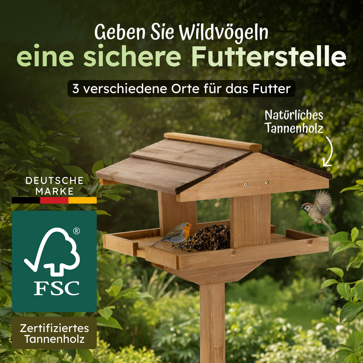 VOGELHAUS VH4 38x48x114cm - Braun, Holz (48/114/38cm) - Moorland