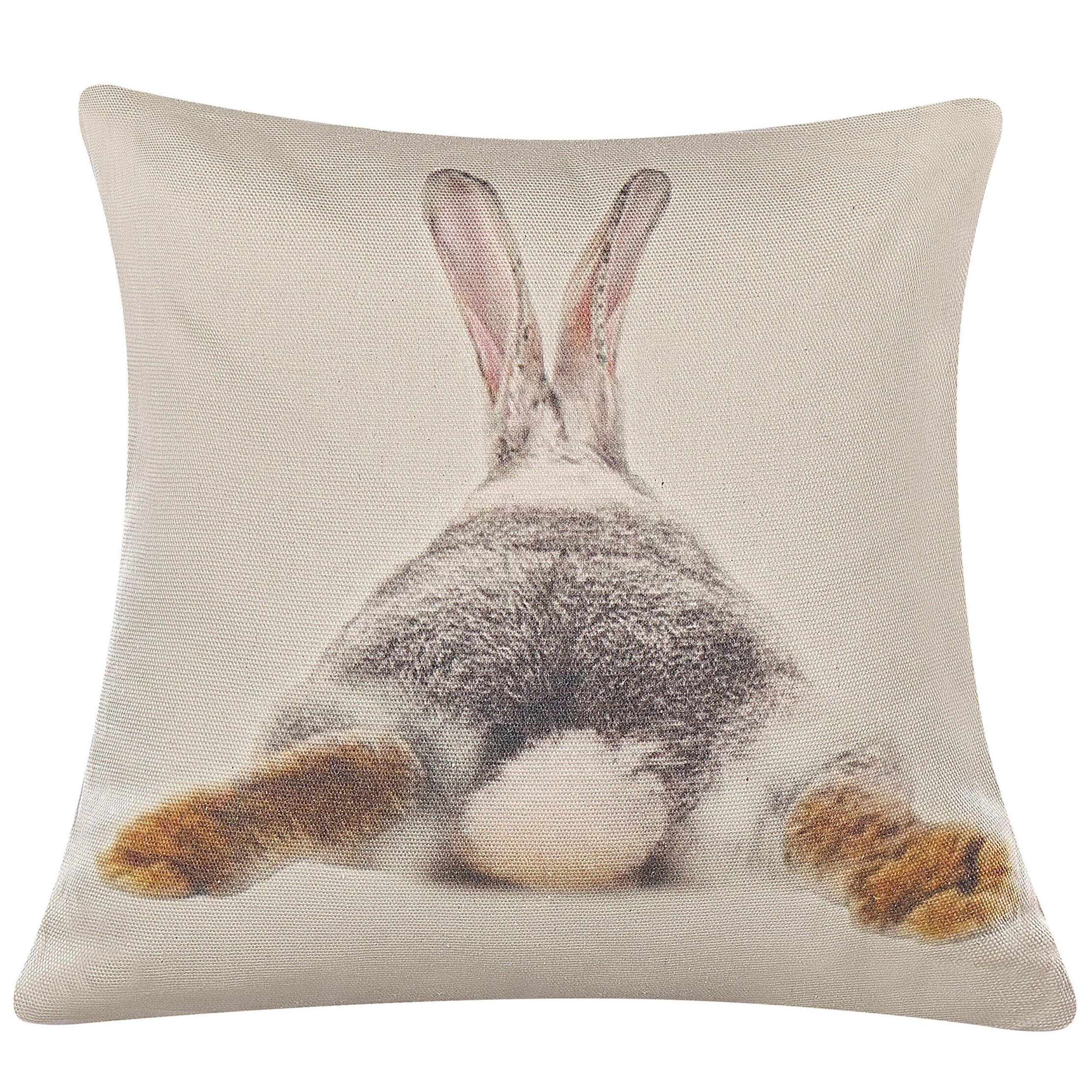 DEKOKISSEN 2er-Set Taupe 45/45 cm Buxus - Graubraun, Naturmaterialien/Textil (45/45cm) - Beliani