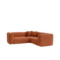 ECKSOFA Modulares, Corner mini, Chenille-Stoff Cremona, Kupfer, GRETA - Kupferfarben, Holz (380/190cm) - Kaiser Möbel