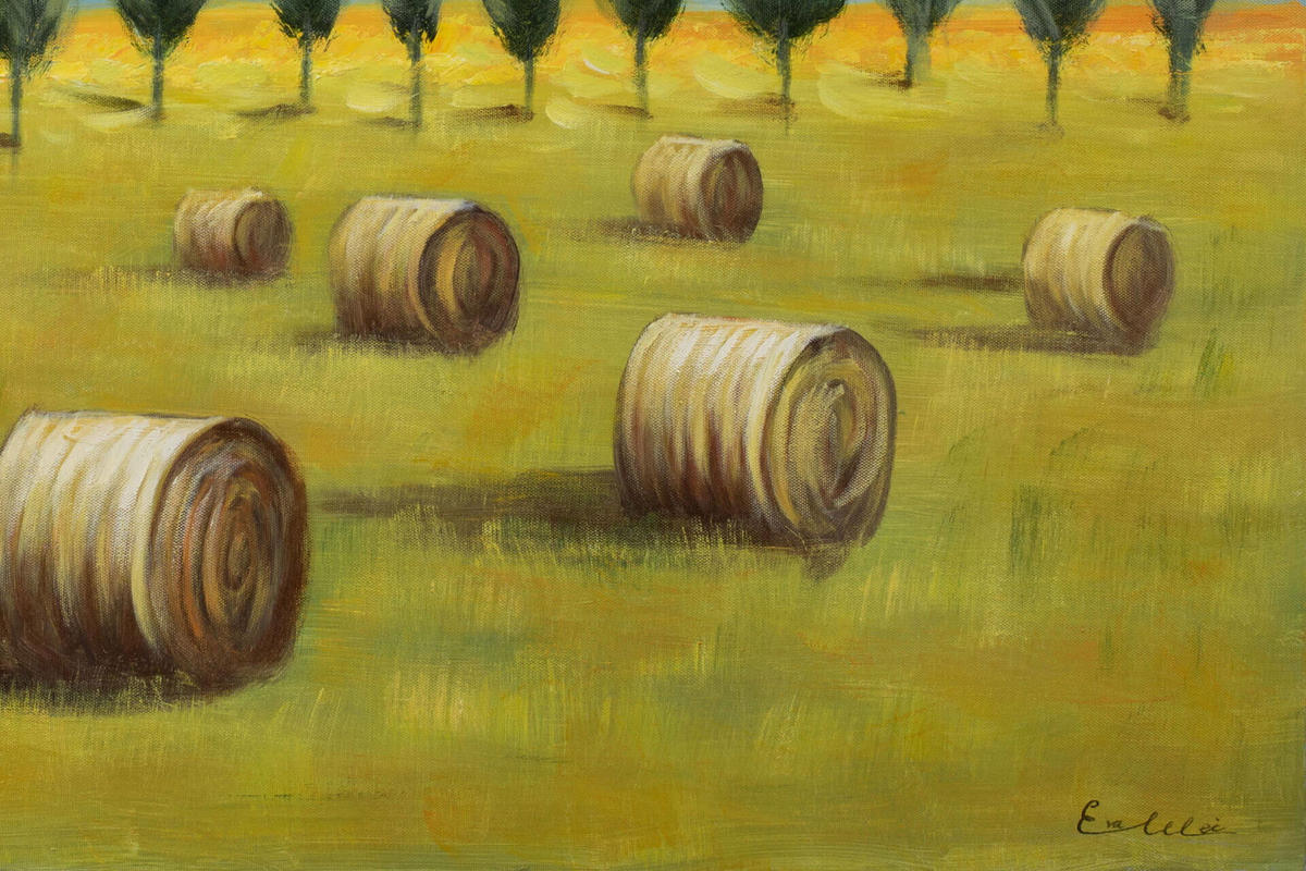 ACRYLBILD HANDGEMALT 90/60 cm - Beige/Grün, Holz/Textil (1.34/60cm) - KUNSTLOFT