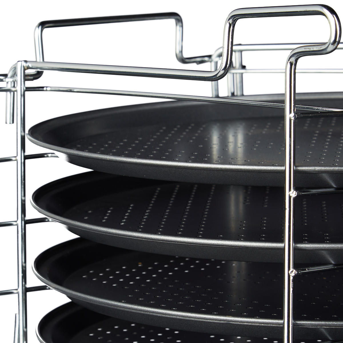 4XPIZZABLECH - Anthrazit, Metall (32/20/32cm) - Relaxdays