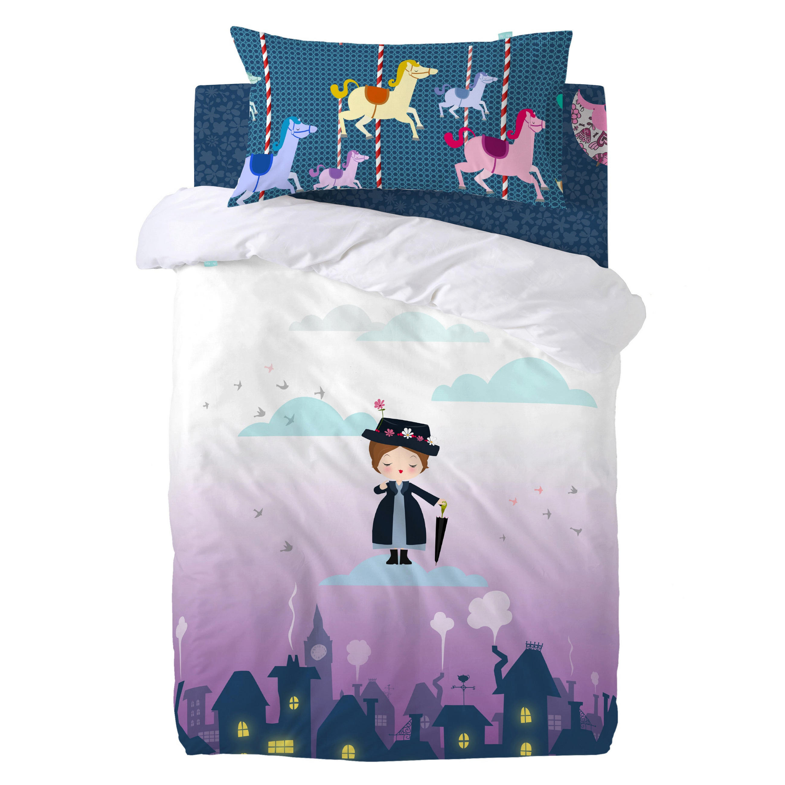 BETTBEZUG 2er-Set teiliges nanny 100x135 cm (kinderbett) mehrfarbig - Multicolor, Textil (100/135cm) - Happy Friday