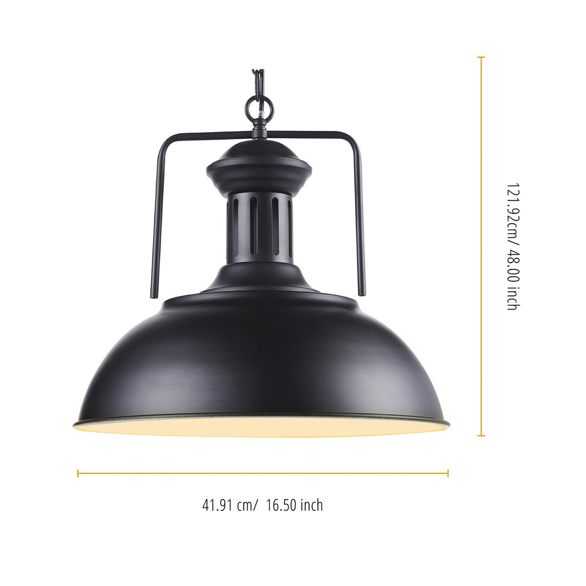 HÄNGELEUCHTE Schwarz - Schwarz, Metall (121.9/41.9/121.9cm) - Teamson Home