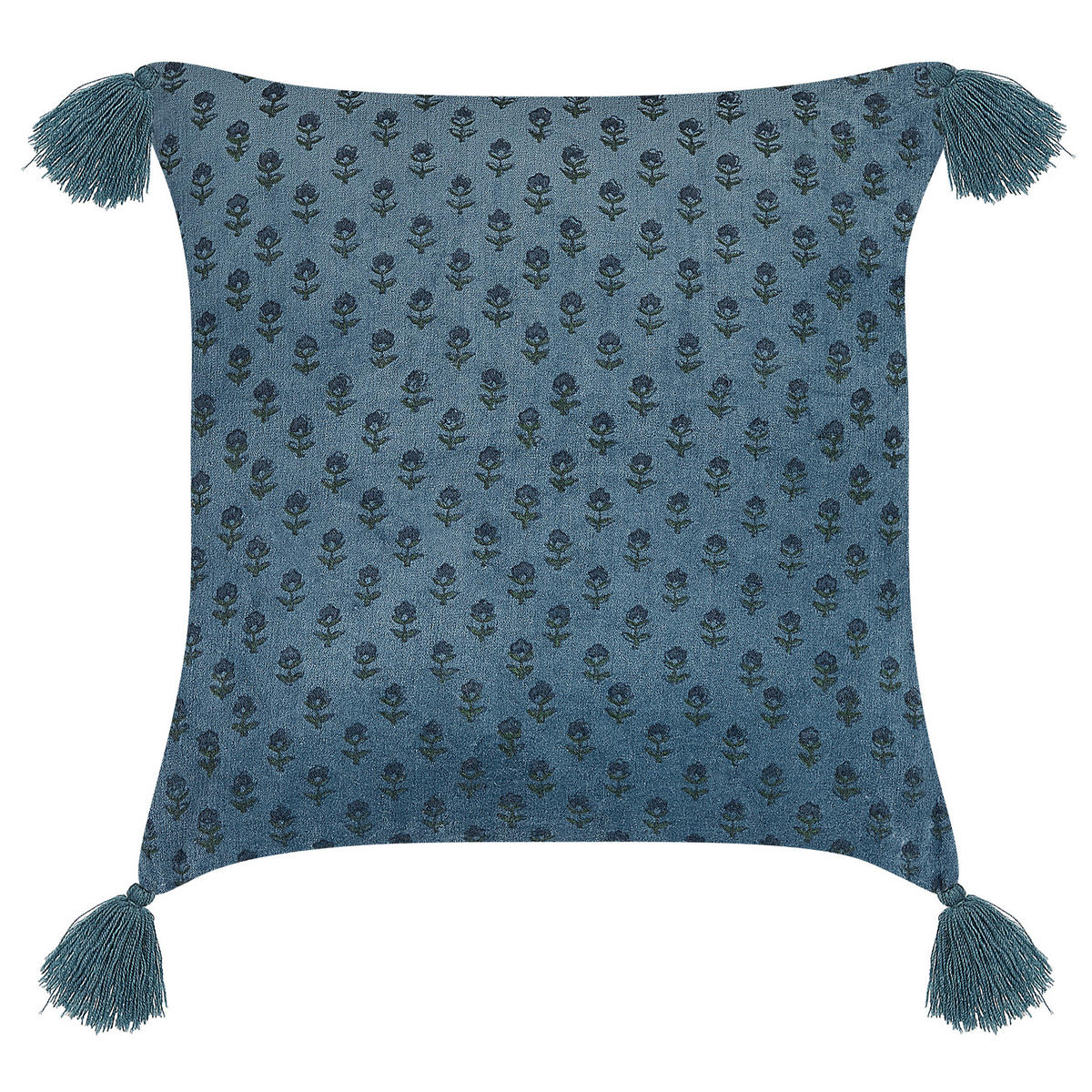 DEKOKISSEN 2er-Set Dunkelblau 45/45 cm Ribes - Dunkelblau, Textil (45/45cm) - Beliani