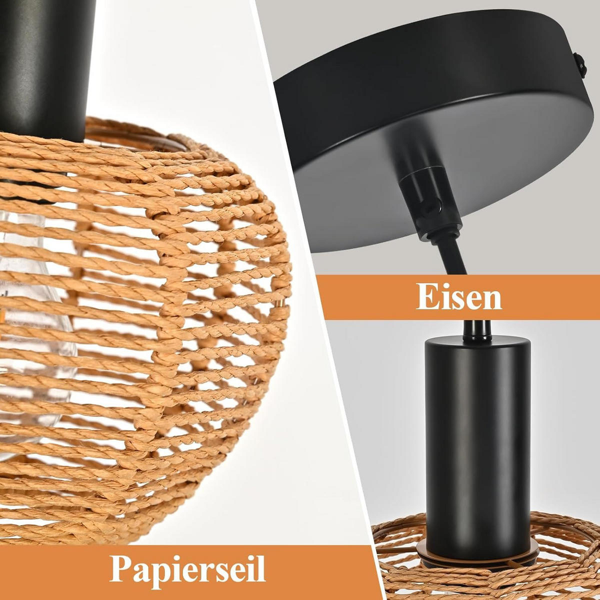 PENDELLEUCHTE BAMBERG Ⅲ 18/10/120 cm - Schwarz, Metall (18/10/120cm) - Nettlife