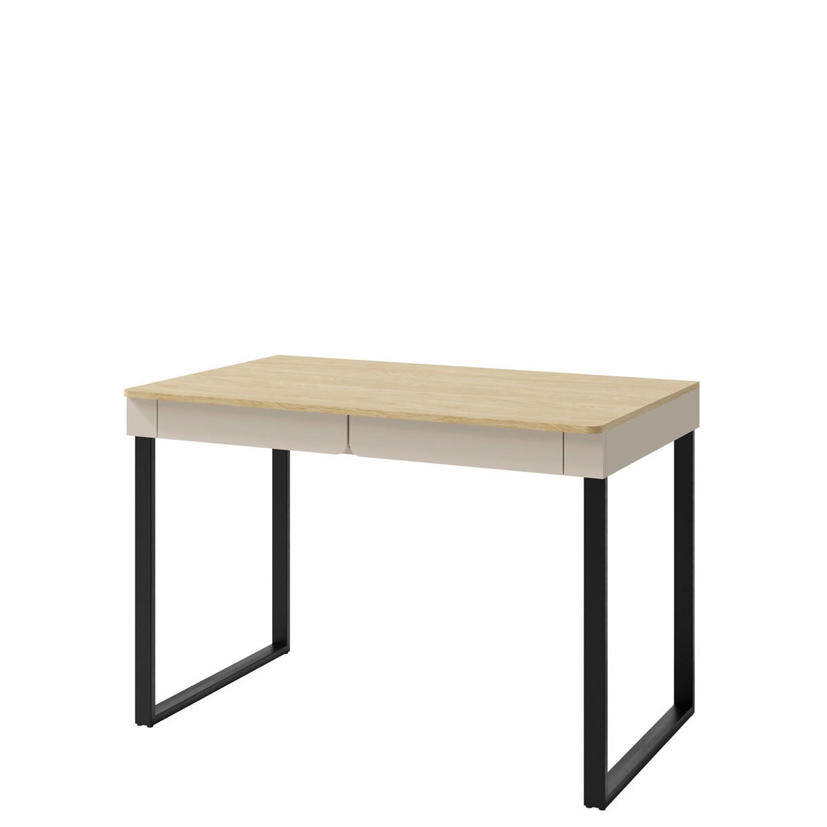 JUGENDZIMMER Laris Set B mit Bett 120 x 200 - Sandbeige / Eiche geölt - Eichefarben/Beige, Holzwerkstoff/Metall (145/195/50cm)