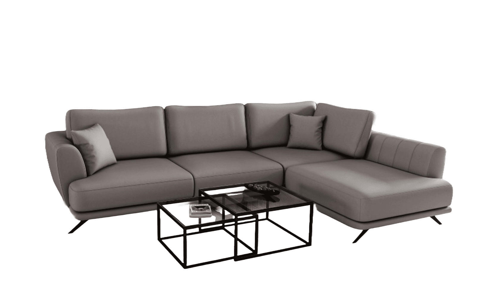 Eltap Ecksofa Grau 276x191 cm