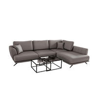 ECKSOFA mit Schlaffunktion und Bettkasten - Schwarz/Grau, Textil/Metall (191/276cm) - Eltap