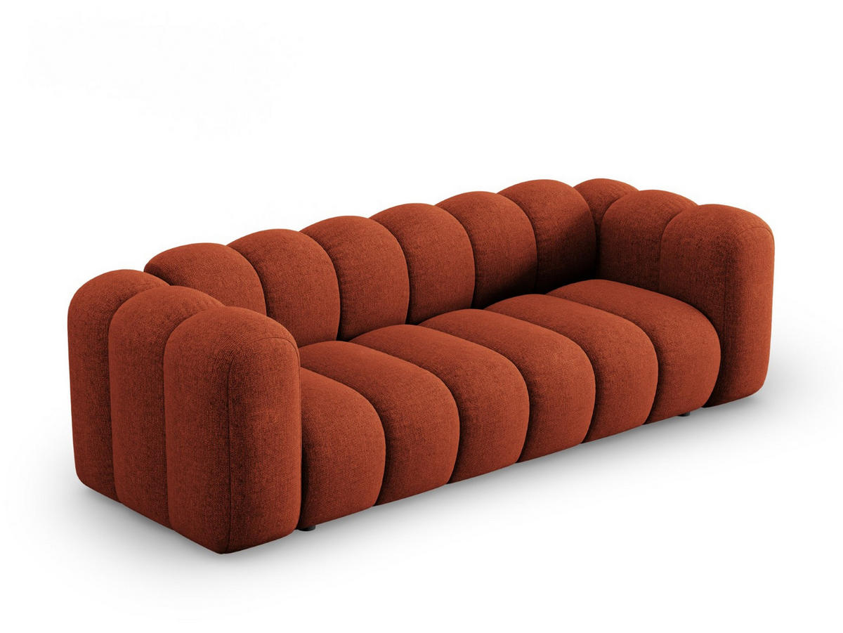 SOFA Lupine aus Chenille-Stoff terrakotta 3 Sitzplätze - Terra cotta, Textil (95/70/230cm) - Micadoni