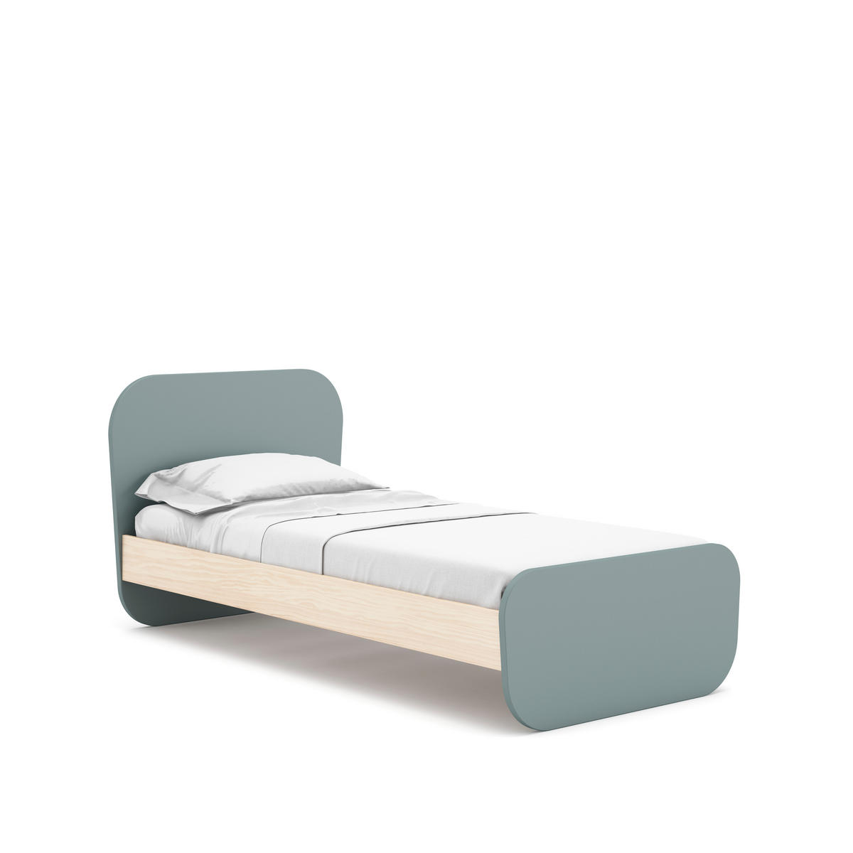 BETT Esteban Grün 195.4/106.5/90 cm - Grün, Holz (190/90cm) - Calicosy