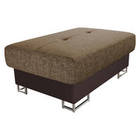 POLSTERHOCKER Cotere - Hellbraun/Silberfarben, Holz/Metall (104/42/67cm) - MIRJAN24