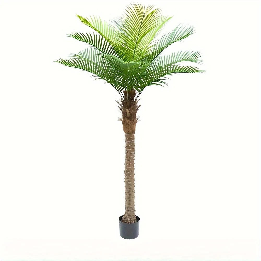 KUNSTPFLANZE Kokosnussbaum 160cm mit schwarzem Pflanzer - Grün, Kunststoff (160cm) - Kaket