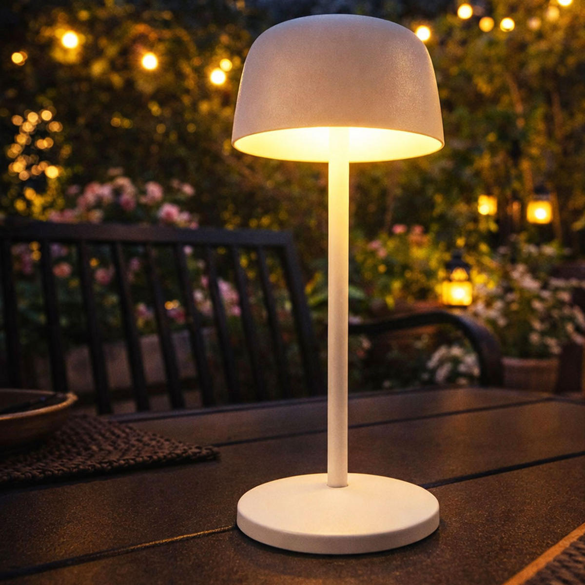 LED TISCHLEUCHTE Aluminium Weiß - Weiß, Metall (10/10/27cm)