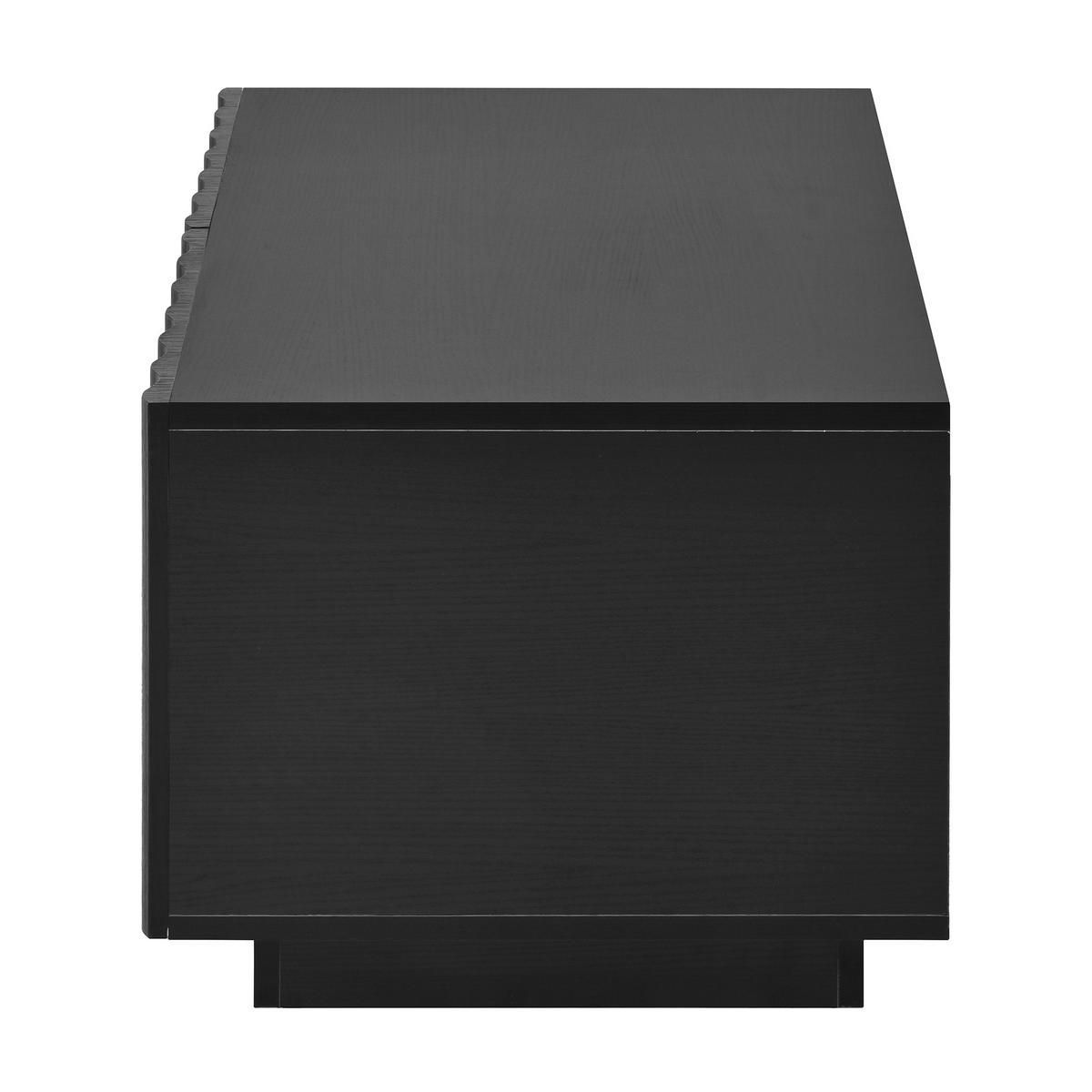 COUCHTISCH Schwarz mit 2 Schubladen und Wellenoptik 100/50/40 cm - Schwarz, Holzwerkstoff (50/100/40cm) - PANGIVO