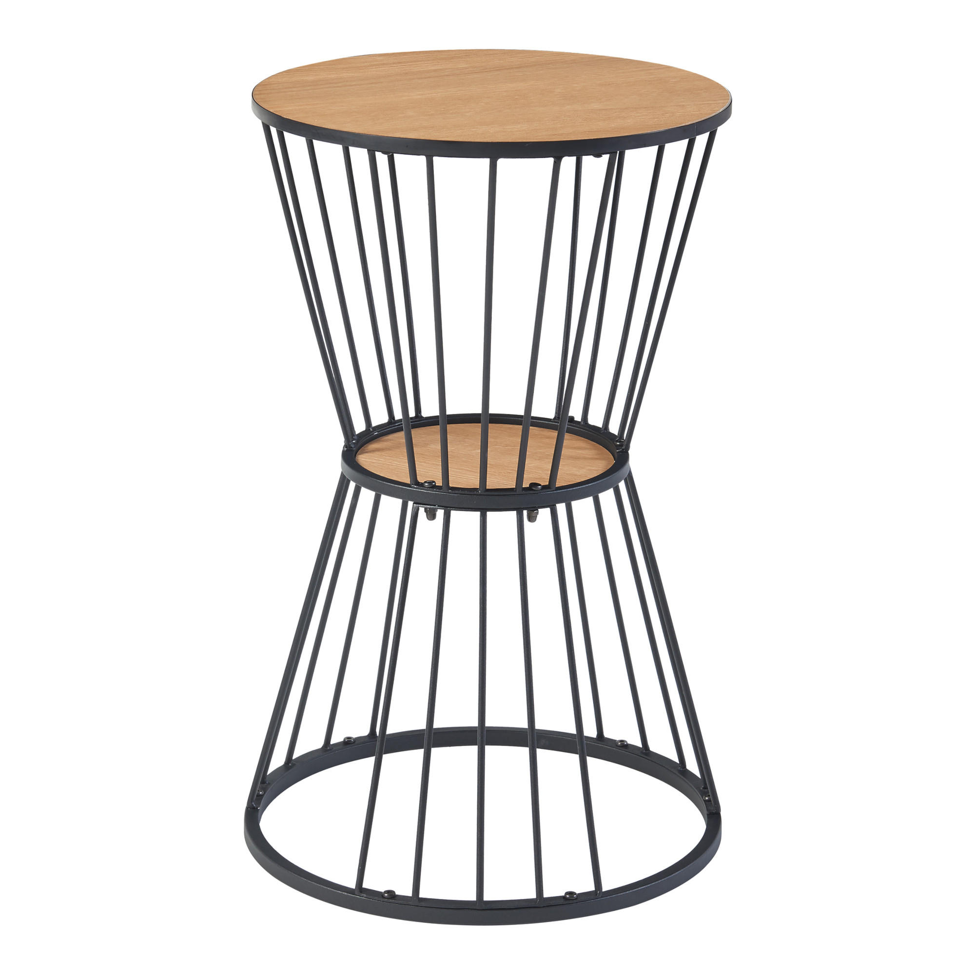 BEISTELLTISCH Fossbergom - Eichefarben/Schwarz, Holzwerkstoff/Metall (40/40/62cm) - [en.casa]