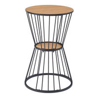 BEISTELLTISCH Fossbergom - Eichefarben/Schwarz, Holzwerkstoff/Metall (40/40/62cm) - [en.casa]
