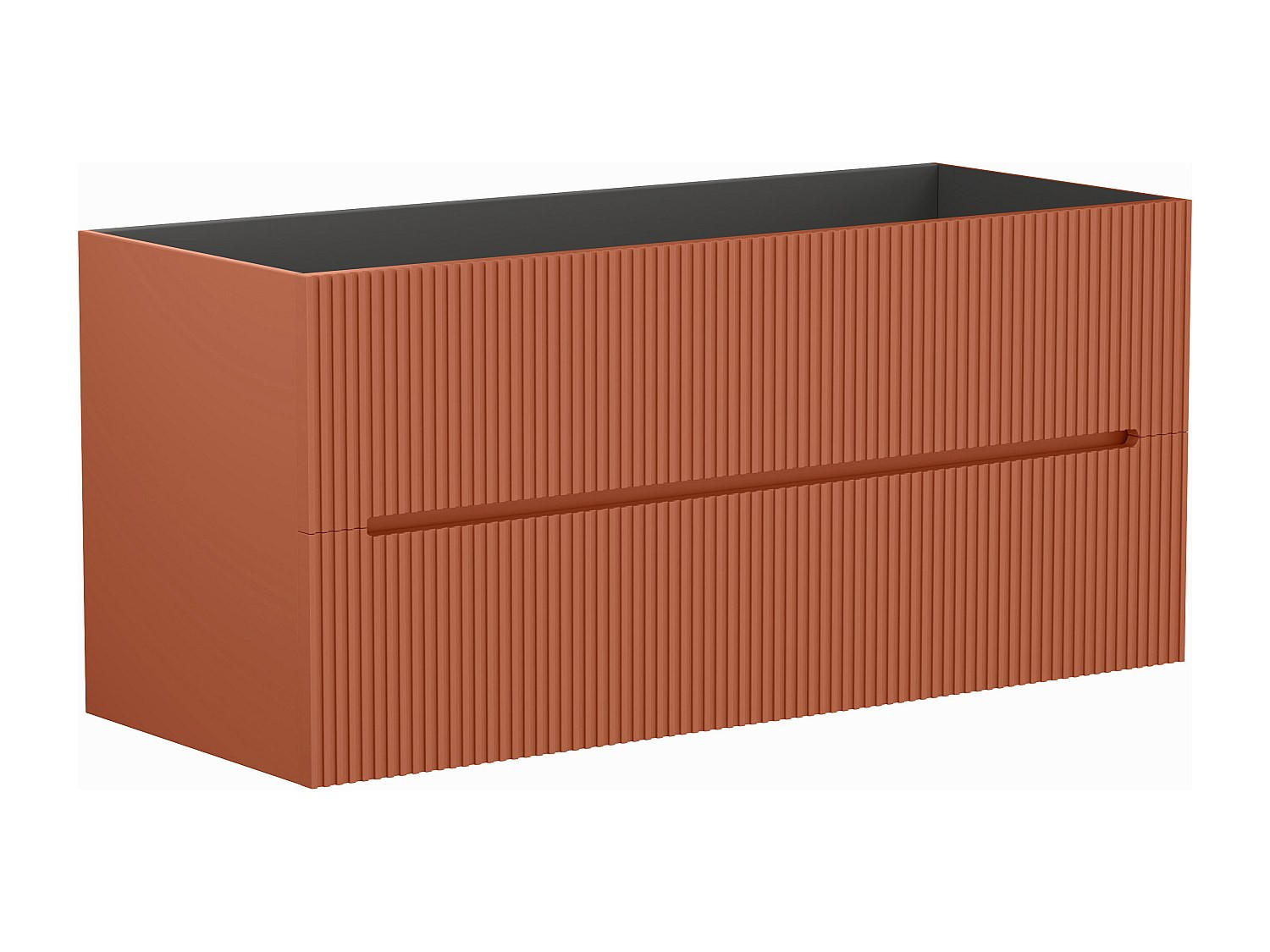 WASCHBECKENUNTERSCHRANK - 120cm x 45.5cm - MDF - terracotta - PAVANI - Braun, Holz (120/55/45.5cm) - Vente-Unique