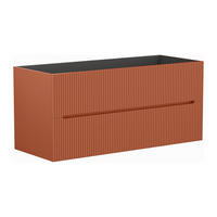 WASCHBECKENUNTERSCHRANK - 120cm x 45.5cm - MDF - terracotta - PAVANI - Braun, Holz (120/55/45.5cm) - Vente-Unique