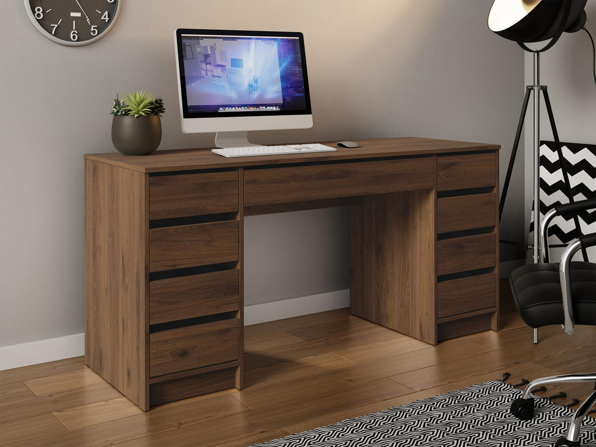 SCHREIBTISCH Ada Bis - Nussbaumfarben, Holzwerkstoff (55/154/76cm) - MIRJAN24