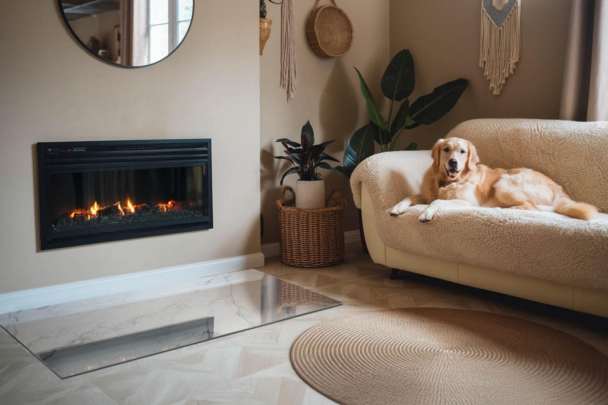 GLASPLATTE für Kamin 140x70 cm - Weiß, Glas (140/70/0.4cm) - TULUP