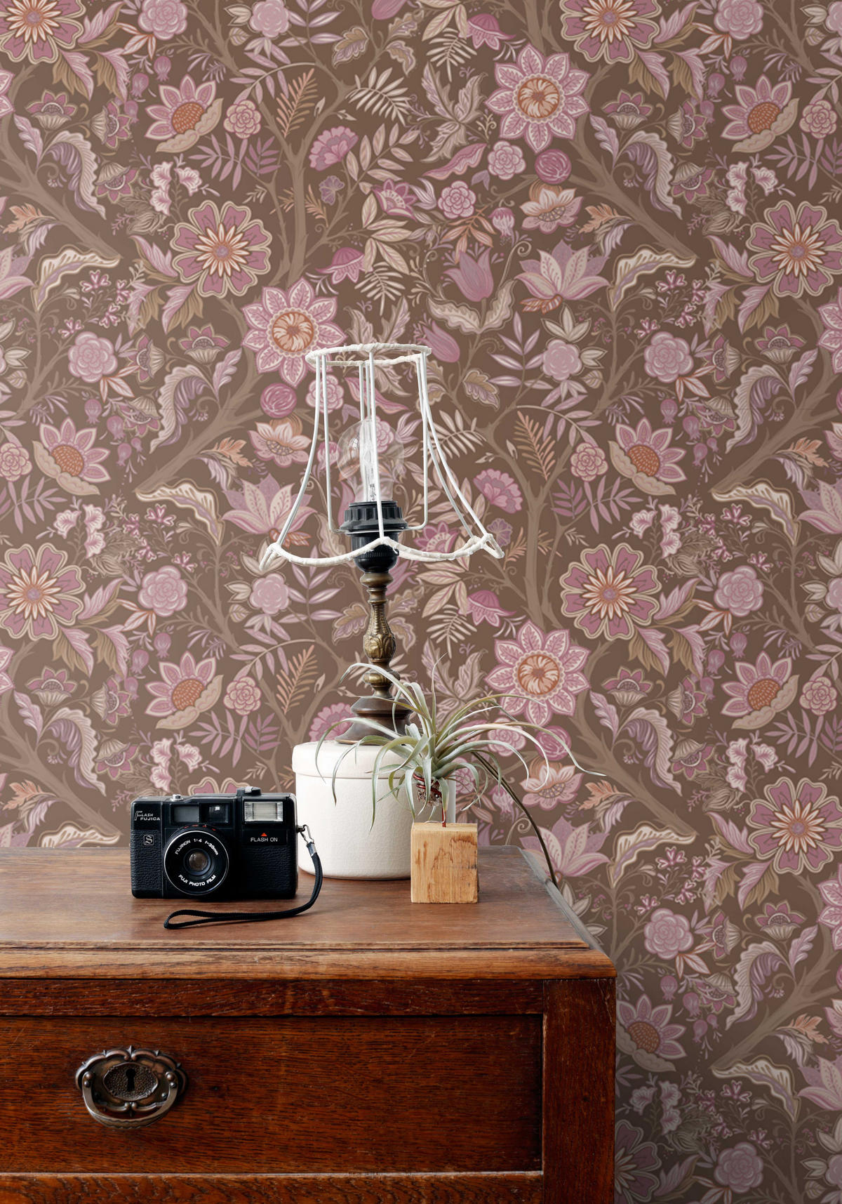 TAPETE Blumenmuster 50 x 900 cm - Lila, Papier (50/900cm) - ESTAhome