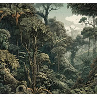 FOTOTAPETE Dschungelmuster 300 x 279 cm - Grün, Papier (300/279cm) - Sanders & Sanders
