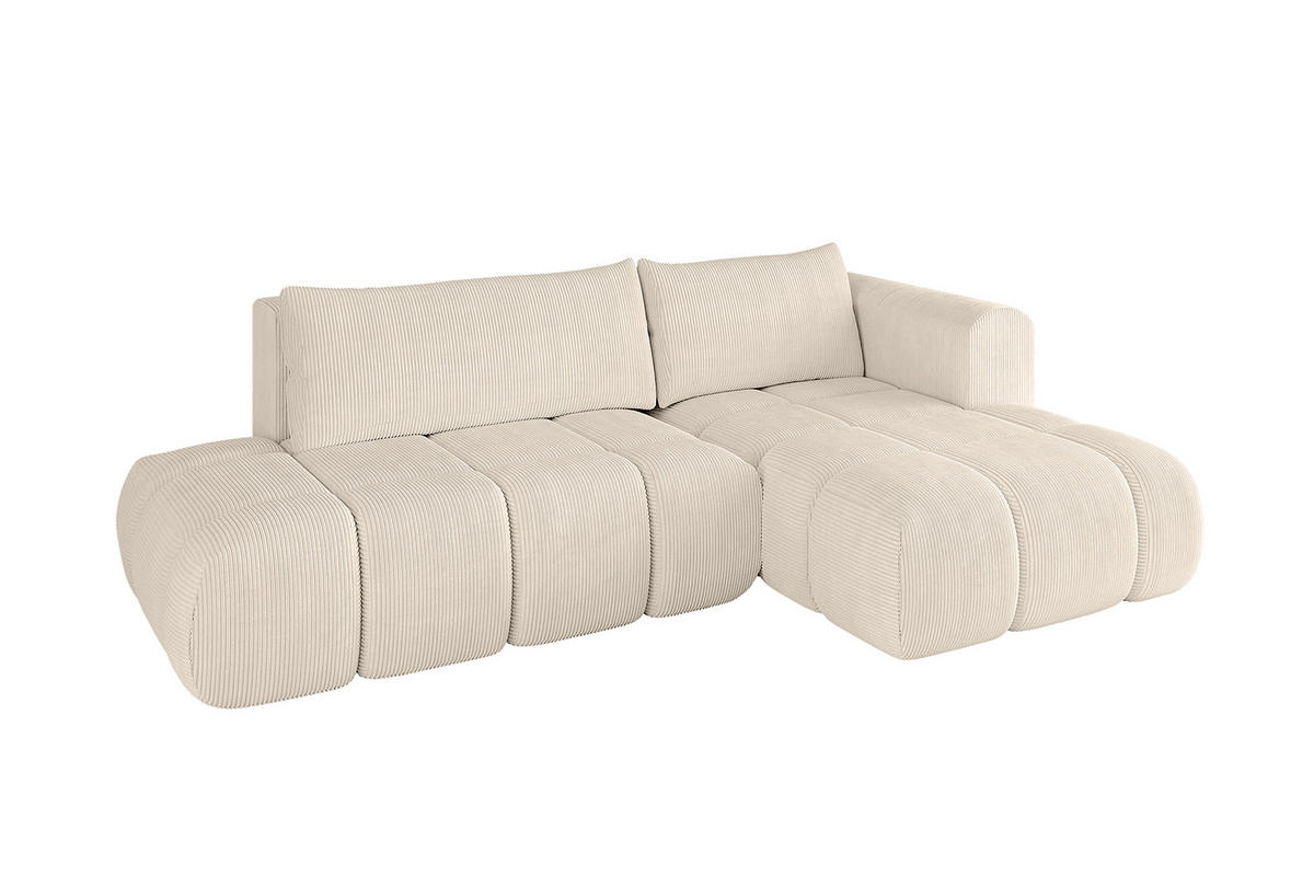 ECKSOFA Ottomane Rechts CLOUD-L 289x180x40 Beige Cord - Beige, Holzwerkstoff/Kunststoff (289/180cm) - ALTDECOR