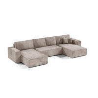 WOHNLANDSCHAFT mit Schlaffunktion Beige - Cappuccino, Textil (398/70/185cm) - Furnisell