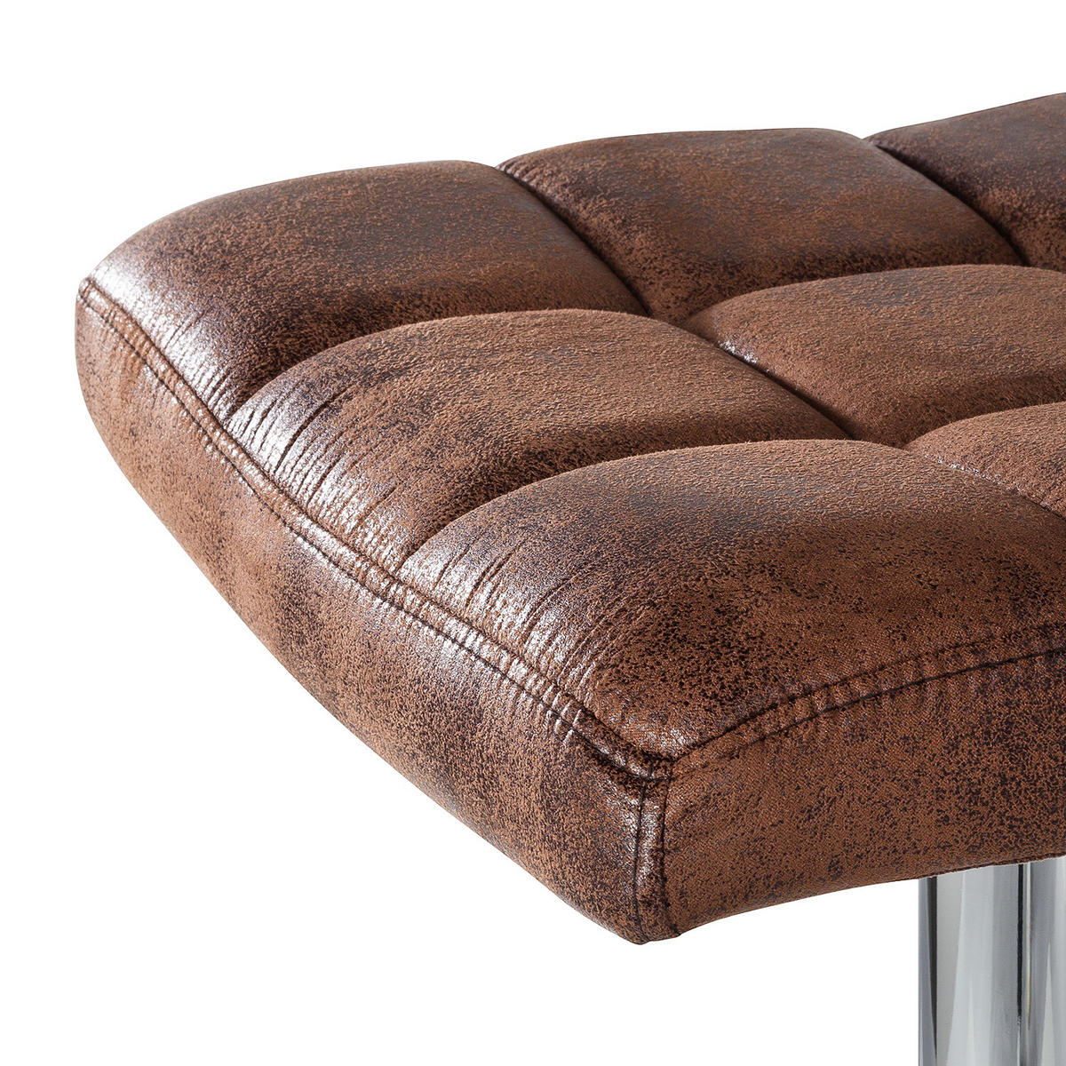 BARHOCKER - Metall / Kunstleder - Chromfarben/Braun, Kunststoff/Metall (46/97/50cm) - home24