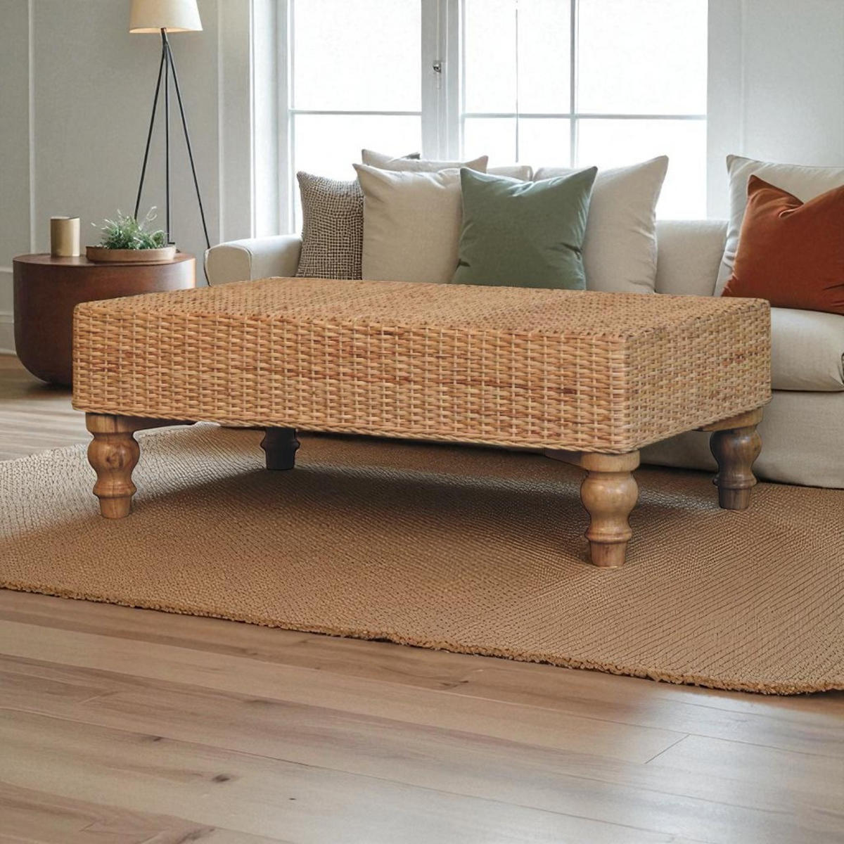 KONFERENČNÍ STOLEK Regency z masivního dřeva s výpletem, hnědý - hnědá, dřevo (56/86/31cm) - Artisan Furniture