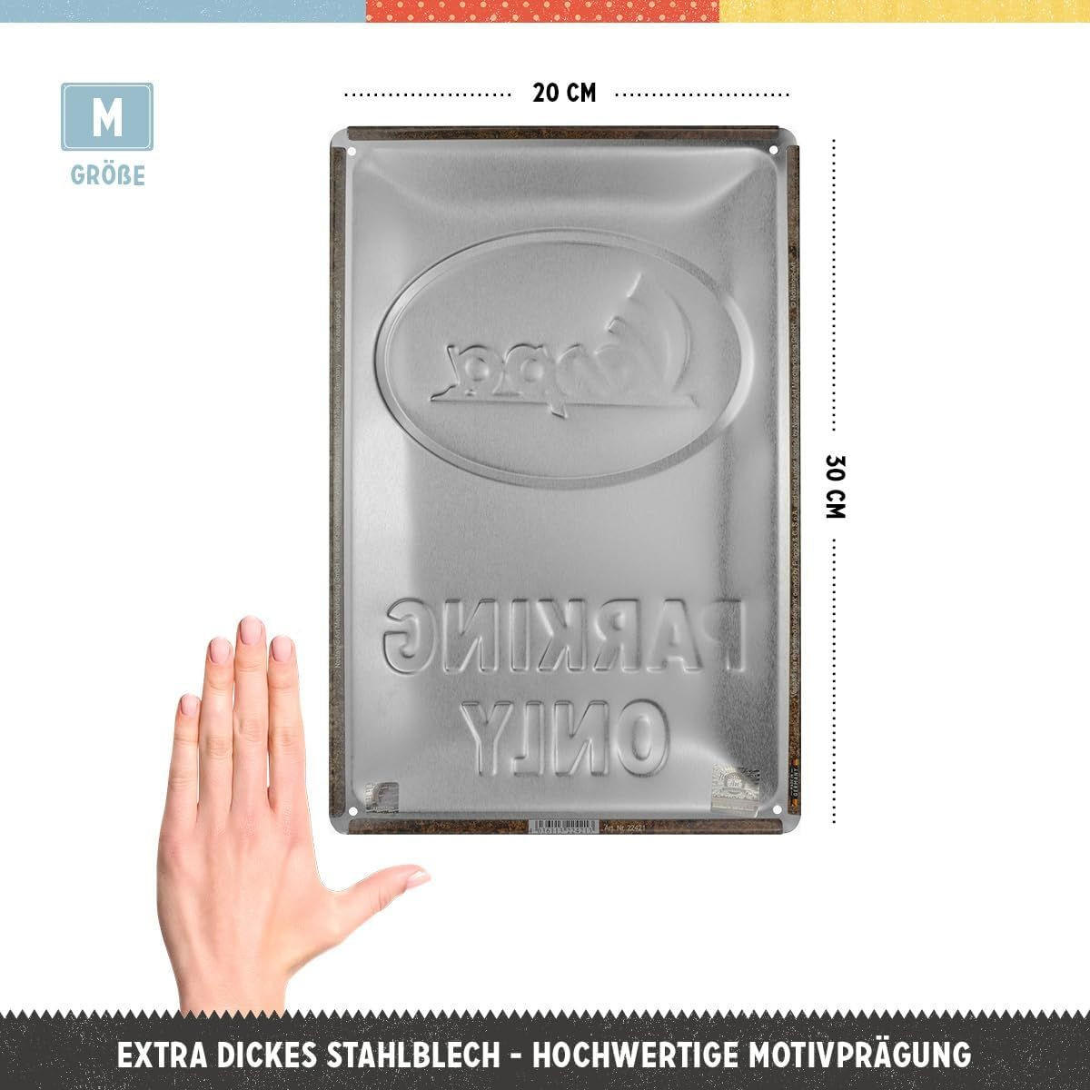 BLECHSCHILD 20/30 cm Vespa Parking Only Italian - Multicolor, Metall (20/30/0.2cm) - Nostalgic-Art