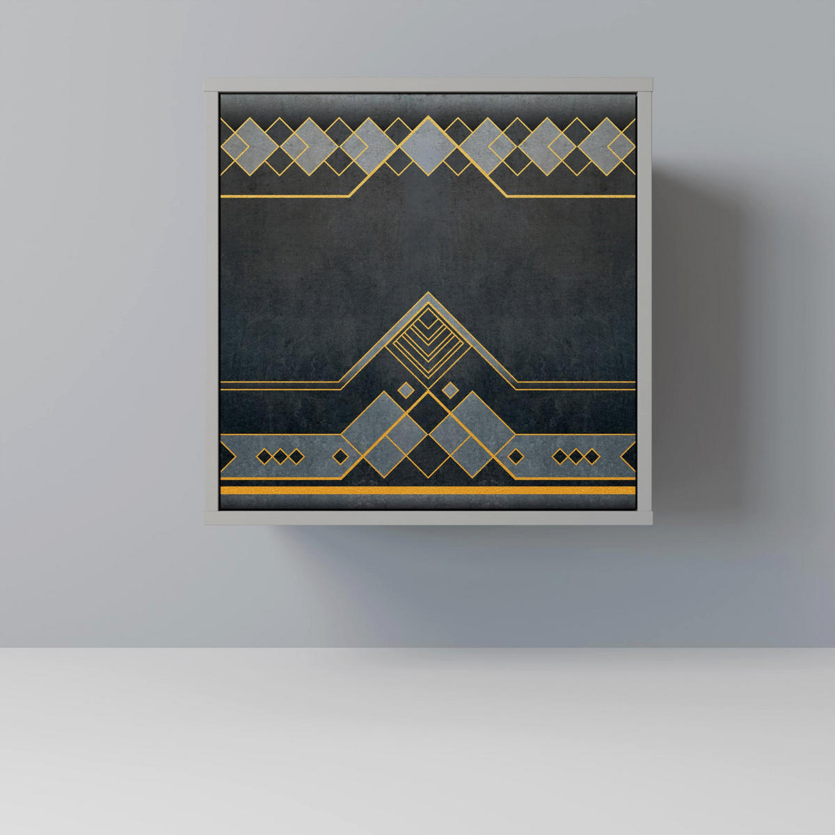 SIDEBOARD ROYAL ORDINARINESS, Grau, 57,5x42x77,5 cm, Schräge Buchenholzfüße - Buchefarben/Multicolor, Holzwerkstoff/Buchenholz (57.5/77.5/42cm) - SpaceRebels