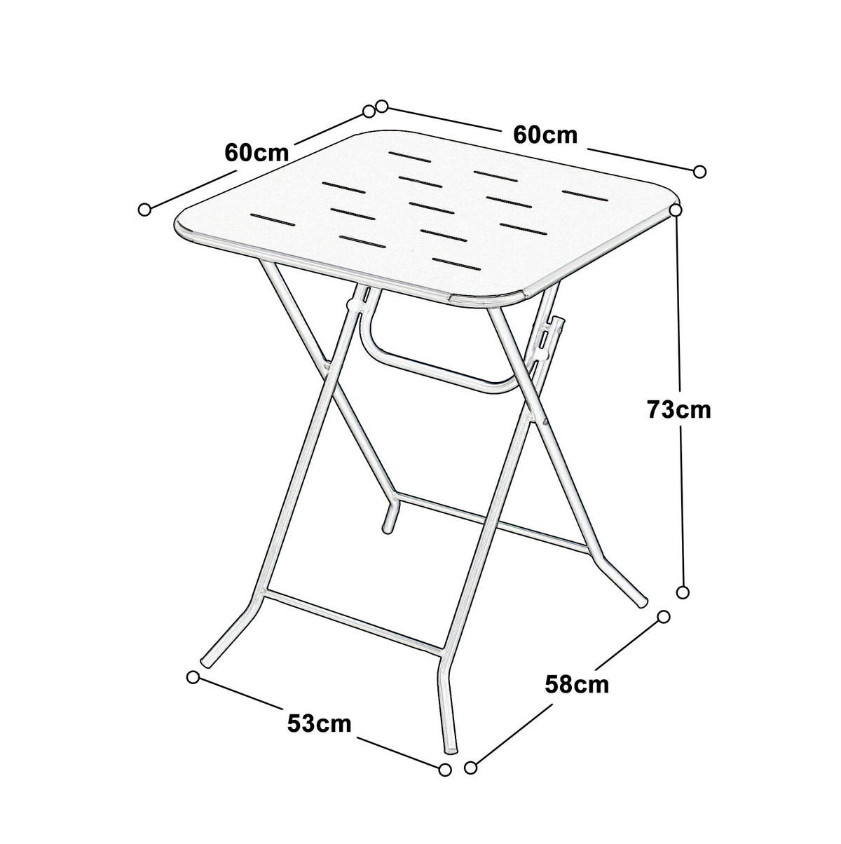 BISTRO-SET 60/60/73 cm grün aus Stahl klappbar für 2 Personen - Grün, Metall - OKWISH