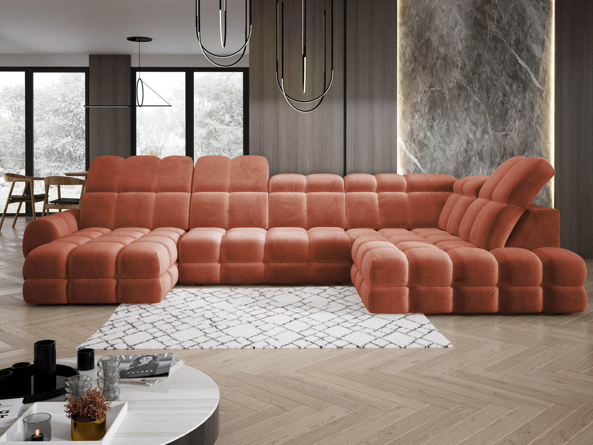 ECKSOFA TOLLO Salvador-stoff U-form 400x217x105 cm rustikal - Wildeiche, Holz/Textil (217/400cm) - DomoHome