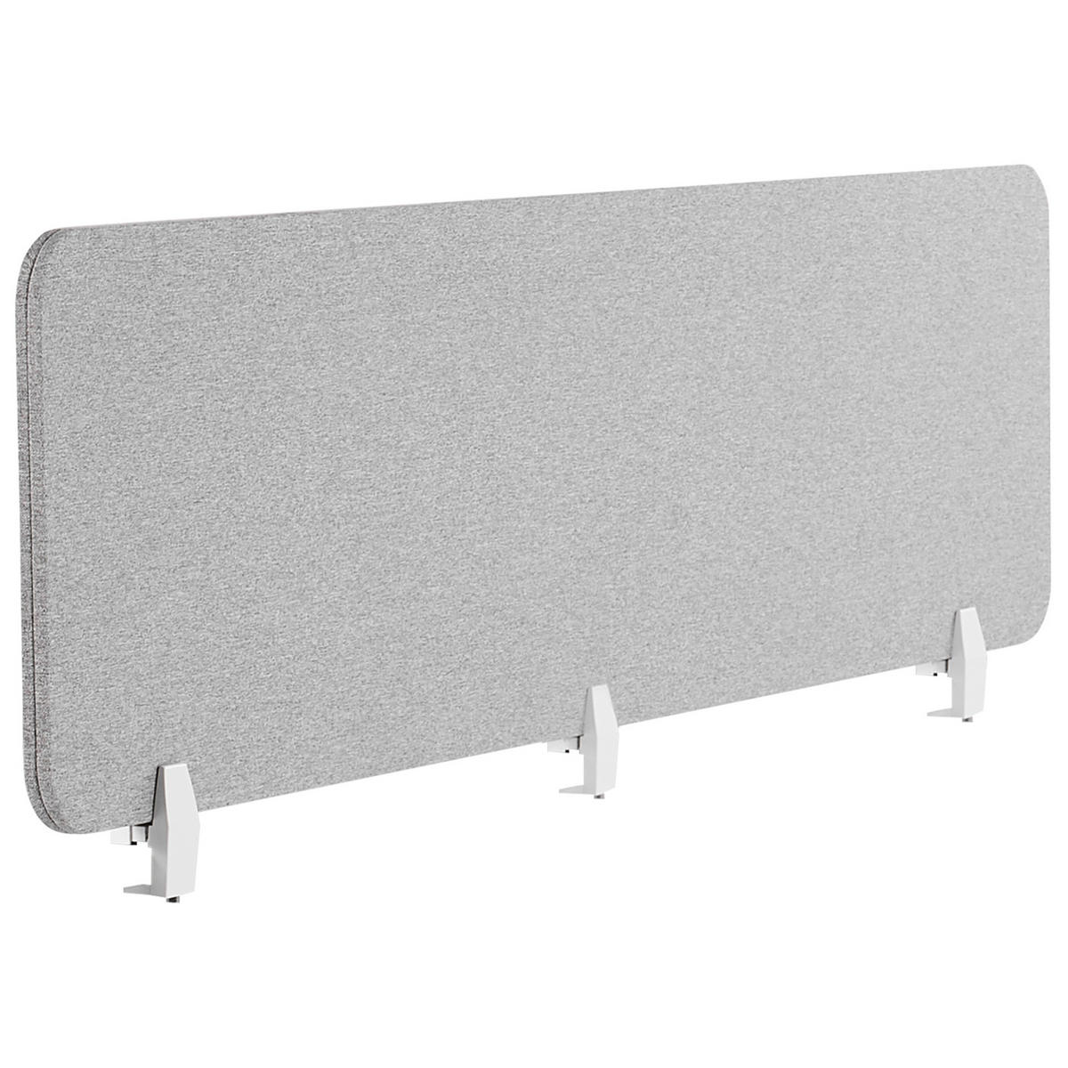 SCHREIBTISCHTRENNWAND 180 x 40 cm Hellgrau Wally - Hellgrau, Textil (180/40/2cm) - Beliani