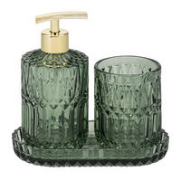 BADEZIMMER-SET BURANO 3tlg. grün, Glas - Grün, Glas (18.5/2.5/10cm) - eluno