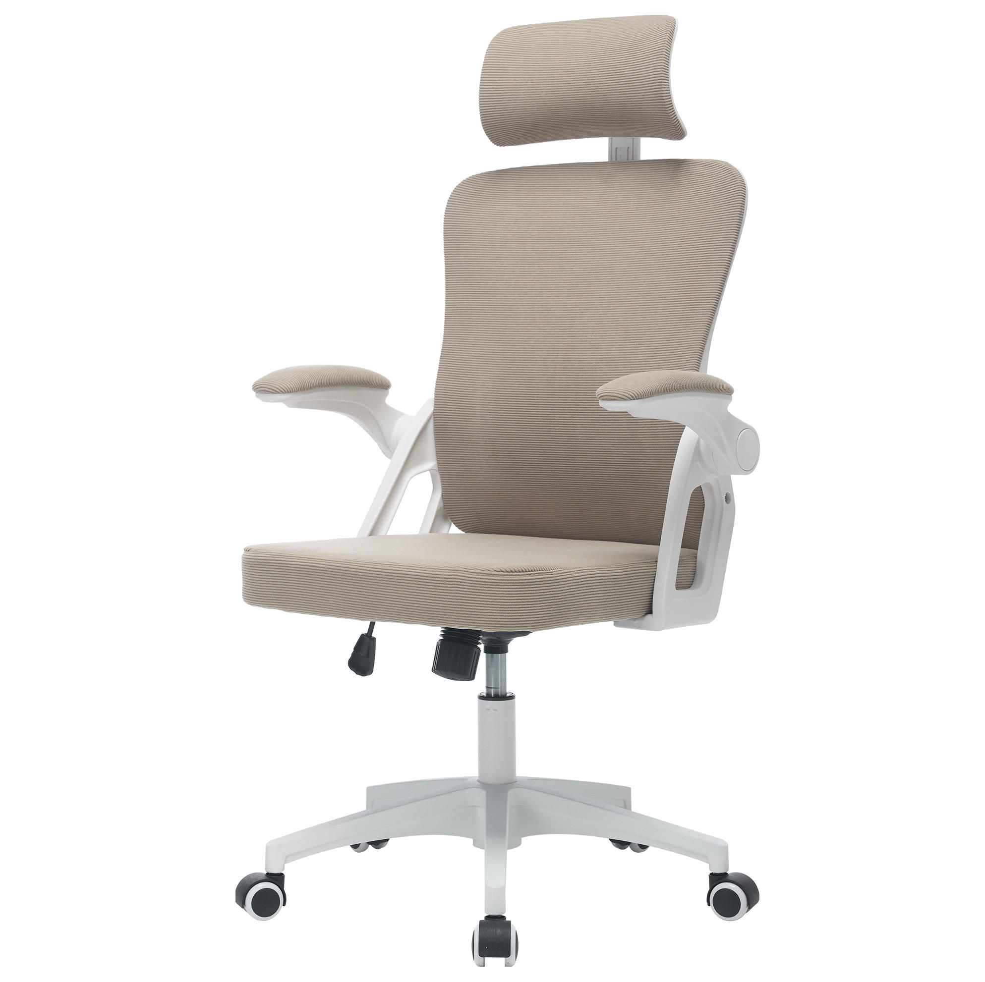 BÜROSTUHL ergonomisch mit Netzrücken Khaki - Braun, Kunststoff (65/108/58cm) - Meubliv