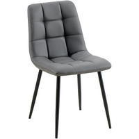 ESSZIMMERSTUHL Antibes 84x45x55 cm dunkelgrau - Dunkelgrau, Leder (45/84/55cm) - furnicato