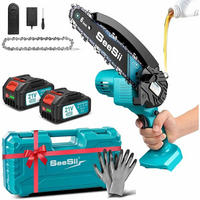KETTENSÄGE kabellos 6 Zoll Makita-18V Kompatibel Mit 2 Akkus 4,0Ah - Blau, Metall (20/15/30cm) - Coonoor