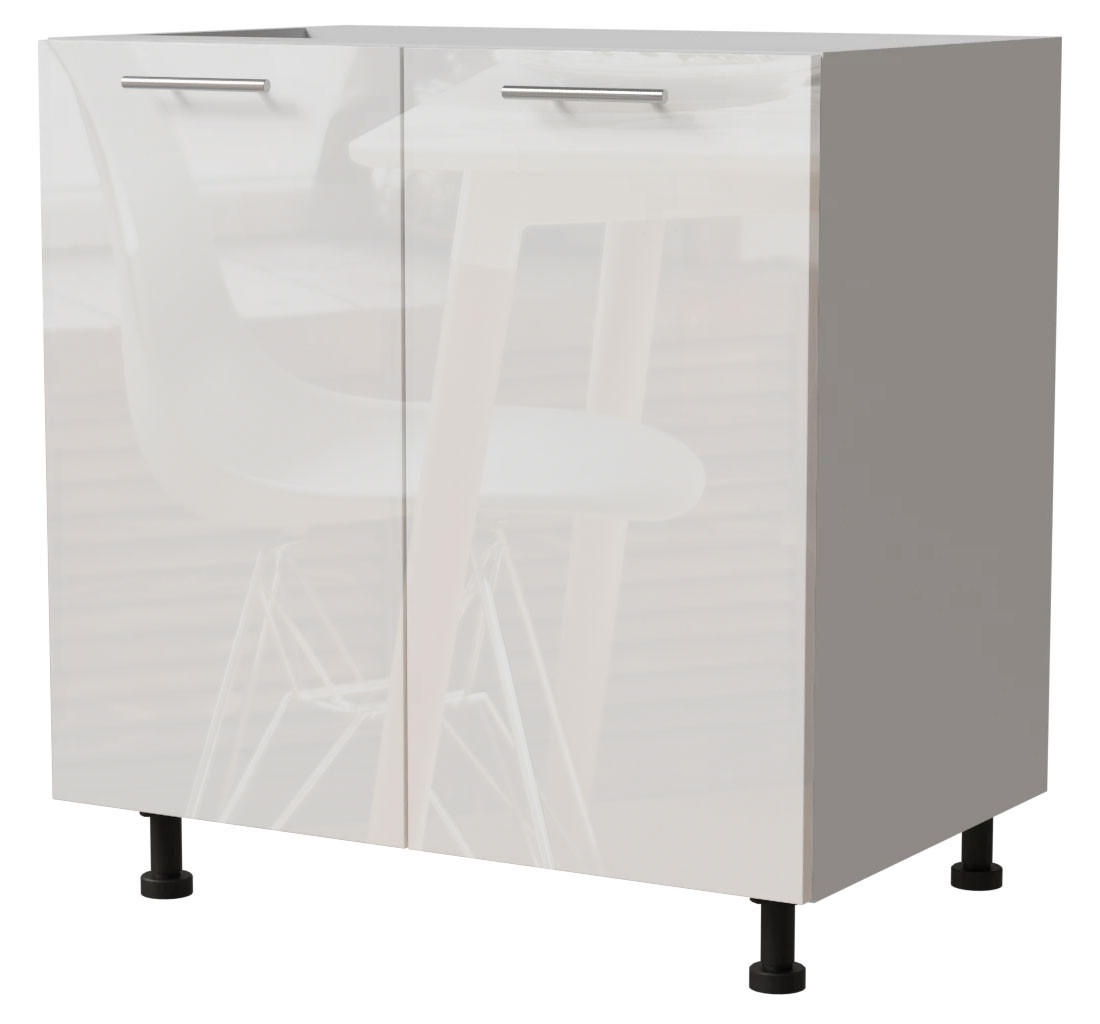 KÜCHENUNTERSCHRANK Essen D11/80 Weiß Hochglanz / Weiß Matt 80 / 50 / 82cm - Weiß Hochglanz/Weiß, Holz/Holzwerkstoff (80/82/50cm) - Feldmann-Wohnen