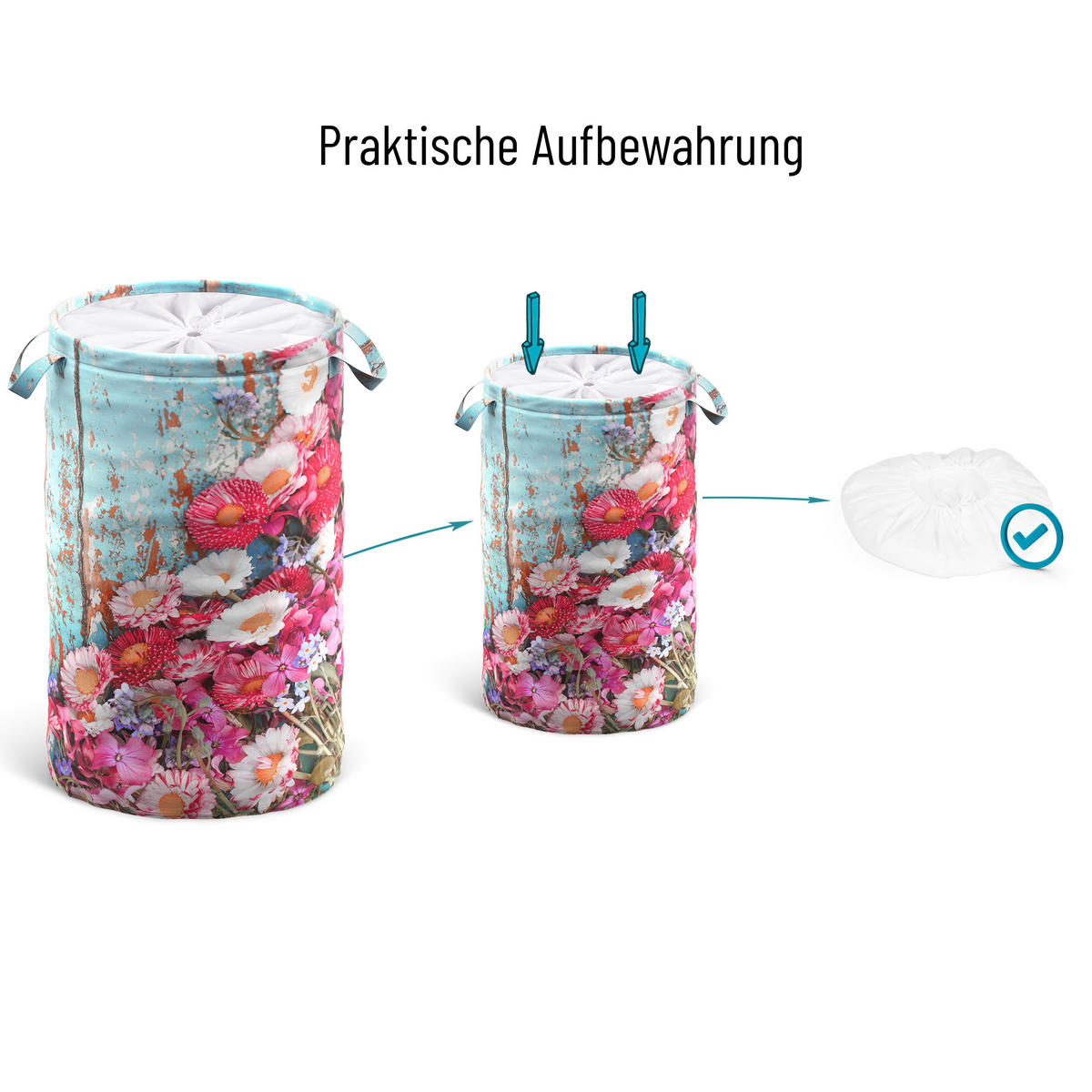 WÄSCHEKORB Spring - Pink, Textil (37/55/55cm) - Sanilo