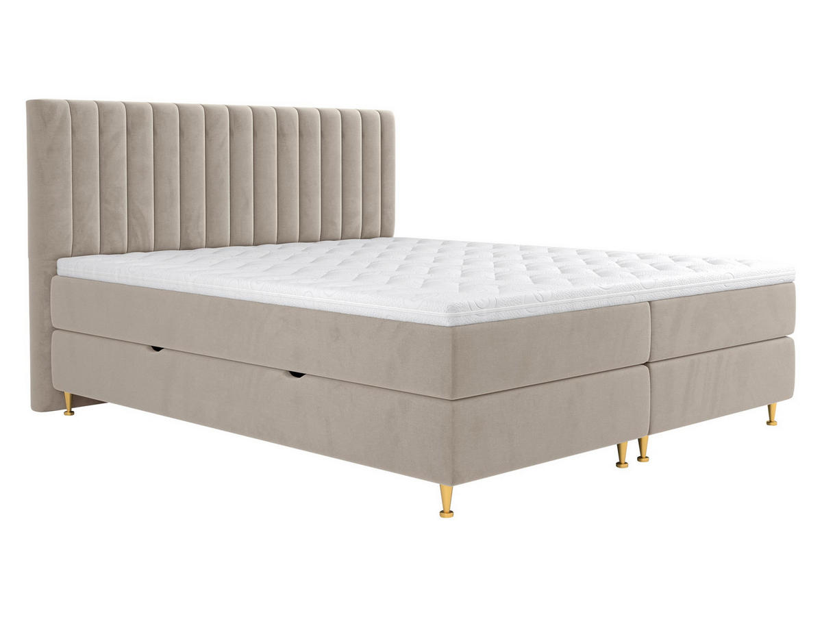 BOXBETT Elegance - Beige/Goldfarben, Holz/Textil (140/200cm) - MIRJAN24