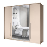 SCHWEBETÜRENSCHRANK MUNDO 255/219/65 cm 2-türig mit Spiegel Beige - Beige, Holzwerkstoff (255/219/65cm) - MASSENO