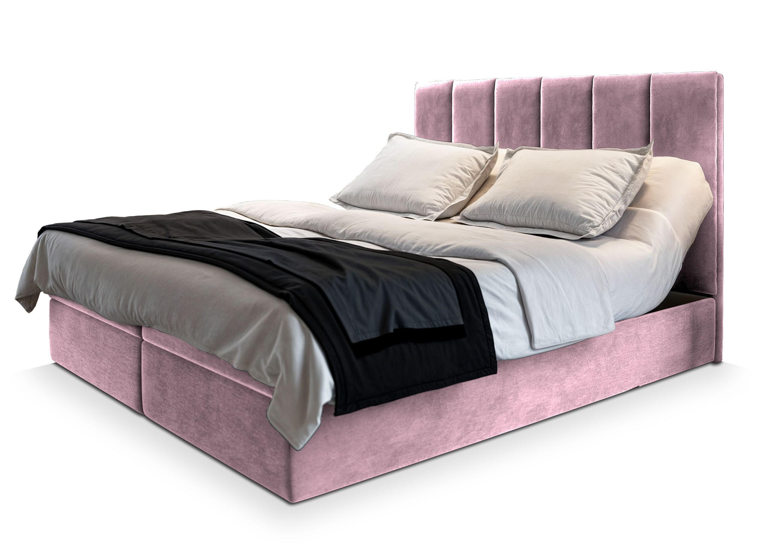 BOXBETT BARINO 140x200 cm mit Matratze und Topper - Rosa - Rosa, Holz (140/200cm) - MASSENO