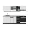 KÜCHENZEILE R-Line Weiß/Anthrazit 240 cm, AP Anthrazit - Anthrazit/Weiß, Holzwerkstoff (240/81.6/60cm) - Vicco