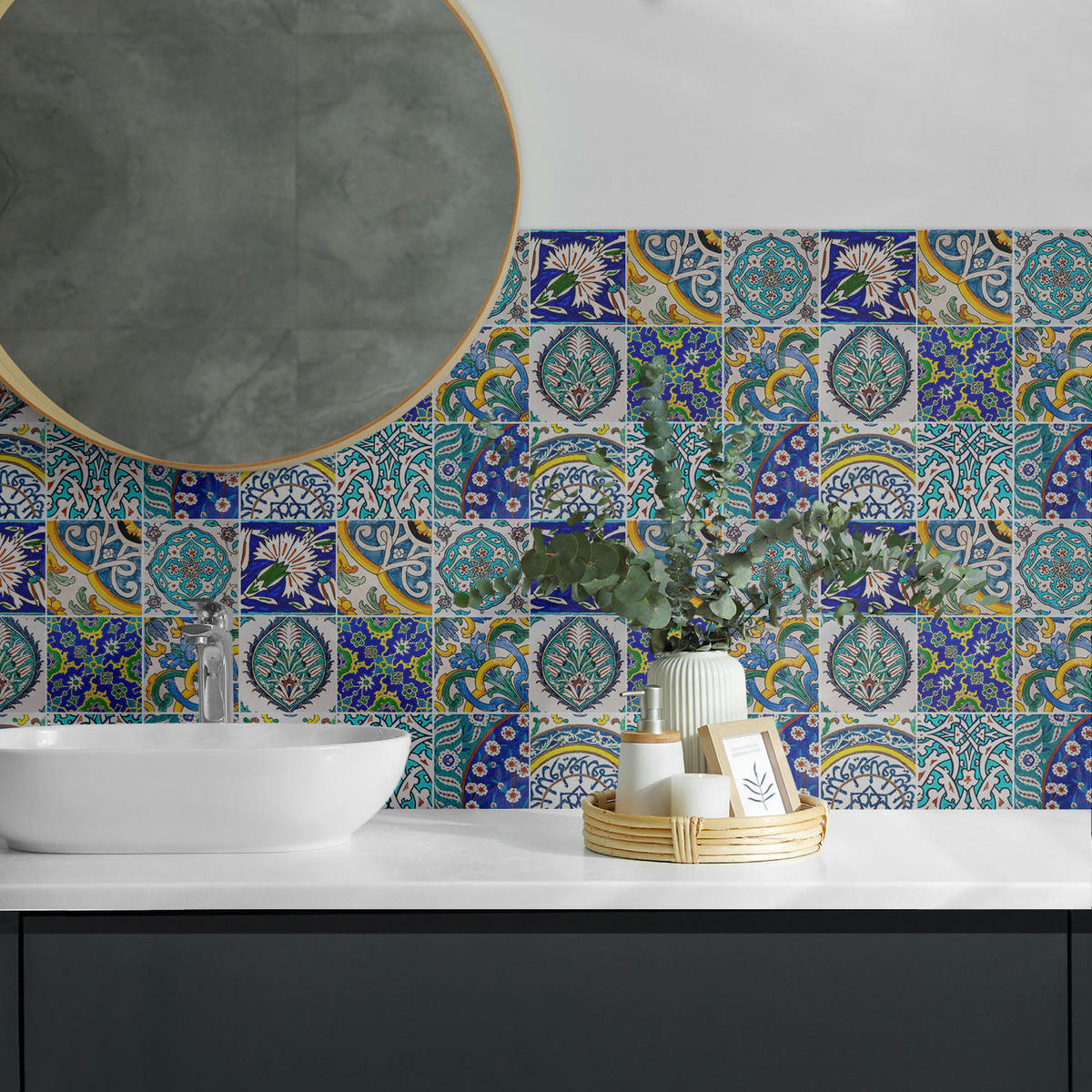 WANDPANEEL 9 Stück 30x30 cm selbstklebend Cordalla - Dunkelblau, Kunststoff (30/1.6/30cm) - Wallfluent