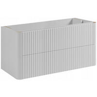 WASCHBECKENUNTERSCHRANK LINEA hängend geriffelt Weiß matt 100/48/44 cm - Weiß, Holzwerkstoff (100/48.4/43.7cm) - Rodan
