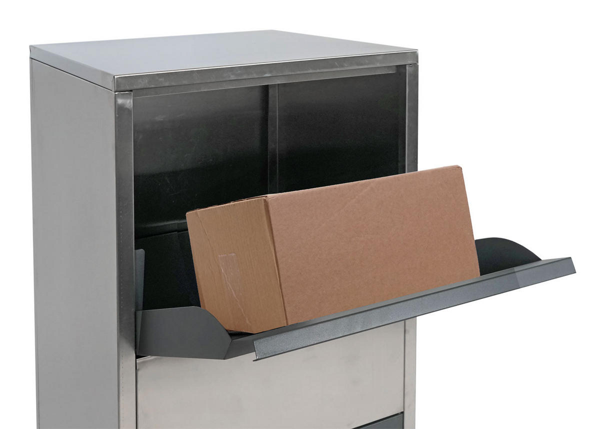 PAKETKASTEN GRÖßE XL rechteckig Silber, Anthrazit - Anthrazit/Silberfarben, Metall (46/140/45cm) - MCW